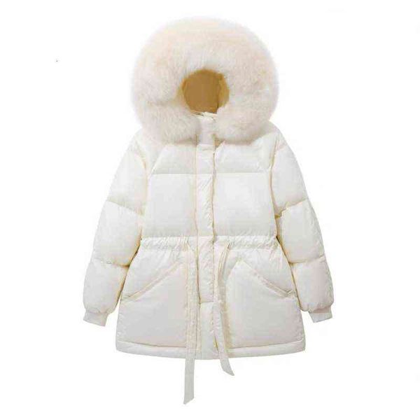 

official website figure 2021 korean dongda wool collar down et women's short waist closing thin, Black