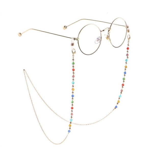 

2021 new fashion women metal sunglasses chain sunglasses cord personality color beads glasses chain anti-lost chain