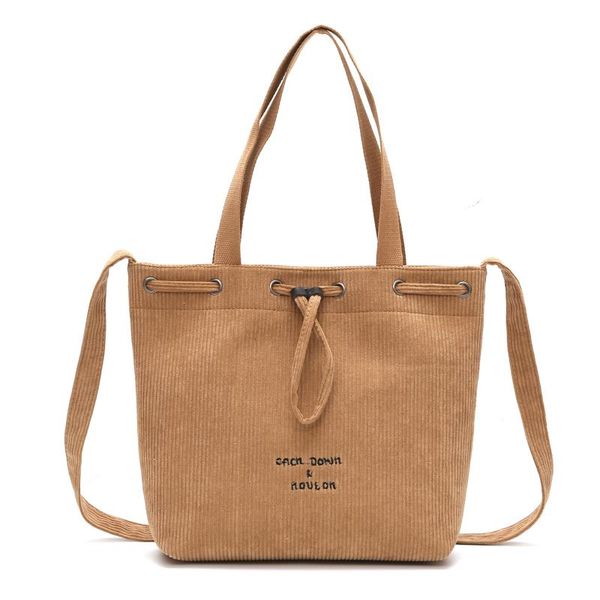 

waist bags women fashion corduroy shoulder female canvas cloth tote handbag embroidery hasp ladies corssbody bag brown black pink