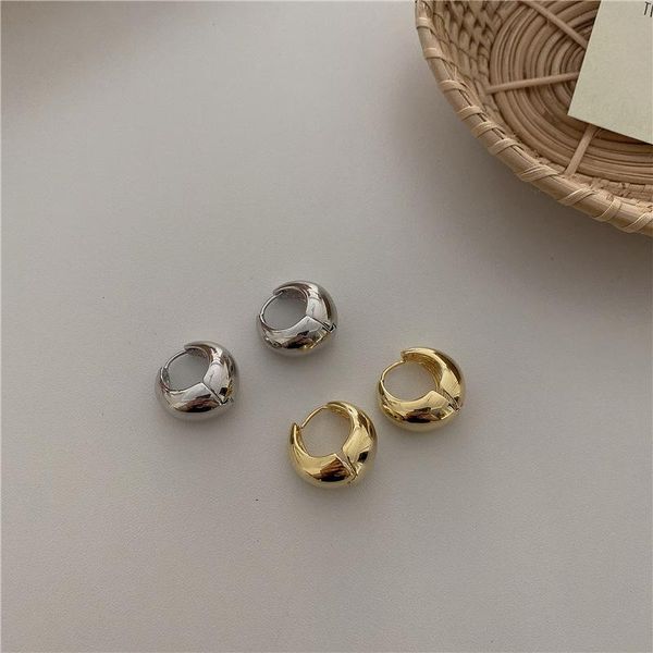 

stud retro geometric c-shaped ear buckle plated gold color preserving temperament ins simple earrings, Golden;silver