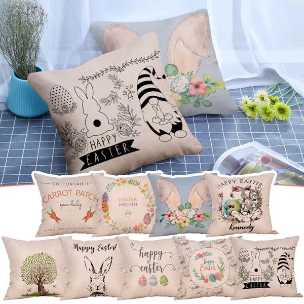 

cushion/decorative pillow happy easter cover linen sofa cushion home decor pillowcase 45*45cm party decorations j60