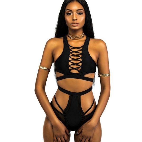 

cut out bikinis bandage swimwear women black bikini set woman high waisted swimsuit bathing suit maillot de bain femme swim wear