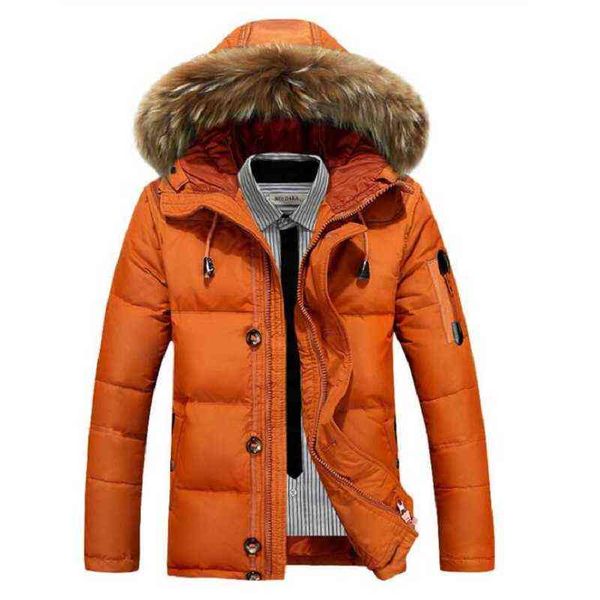 Alta Qualidade Jaqueta de Inverno Masculina Grosso Snow Parkas Overcoat White Duck Down Jacket Men Windbreaker Marca Down Coat Drop Shipping G1108