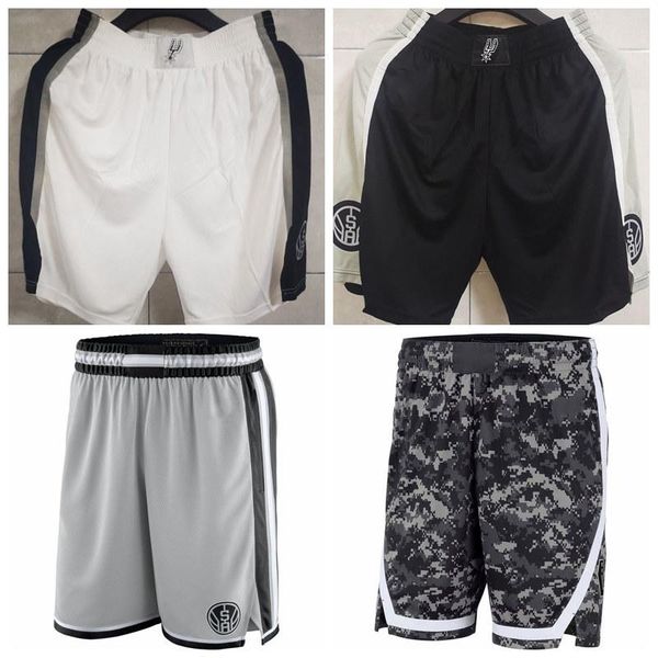 

san antonio spurs men 2019/20 statement edition swingman jersey basketball shorts silver, Black;red