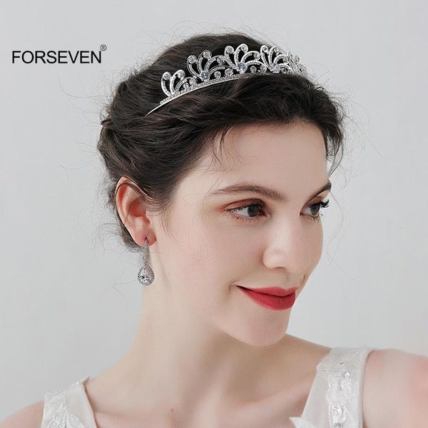 

hair clips & barrettes bridal crown headwear luxury alloy rhinestones inlaid headband for female wedding birthday accessories sl, Golden;silver