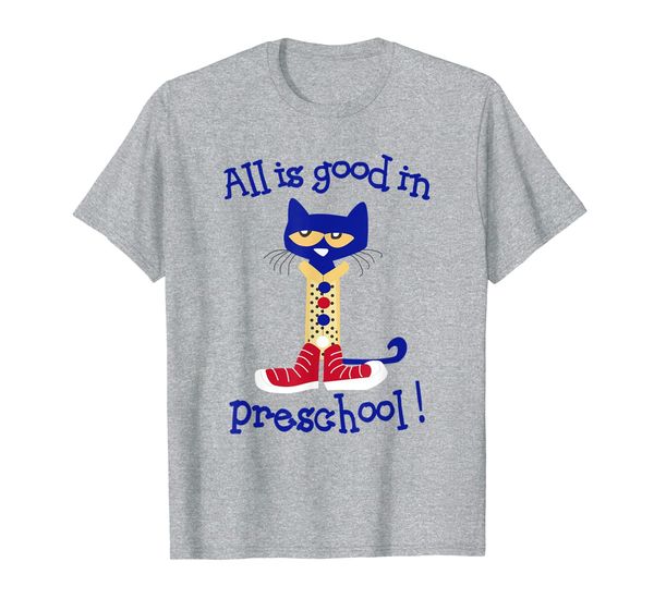 

all is good in preschool - pete cat gift t-shirt, White;black