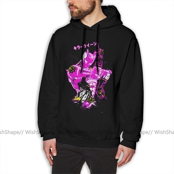 

jojo hoodie killer queen hoodies cotton loose pullover hoodie male red xxxl winter nice long sleeve hoodies 201020, Black