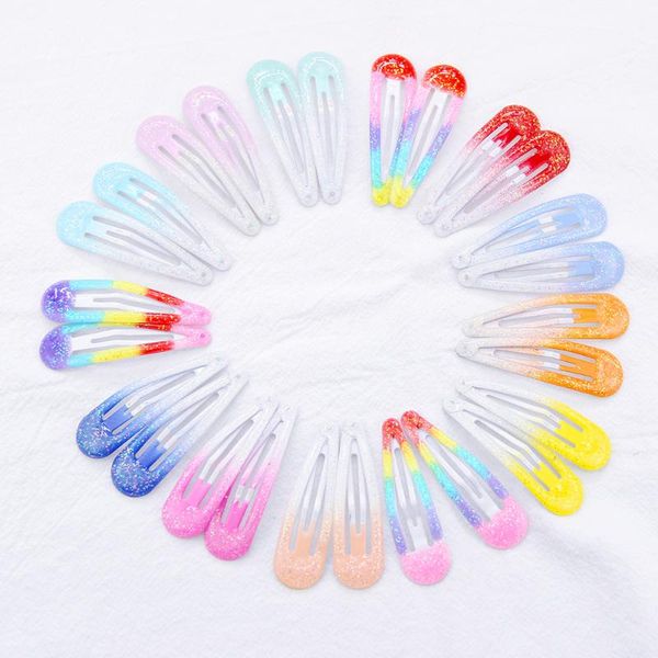 

20pcs/bag new women girls cute colorful waterdrop shape hairpins sweet hair clips barrettes slid clip fashion hair accessories, Slivery;white