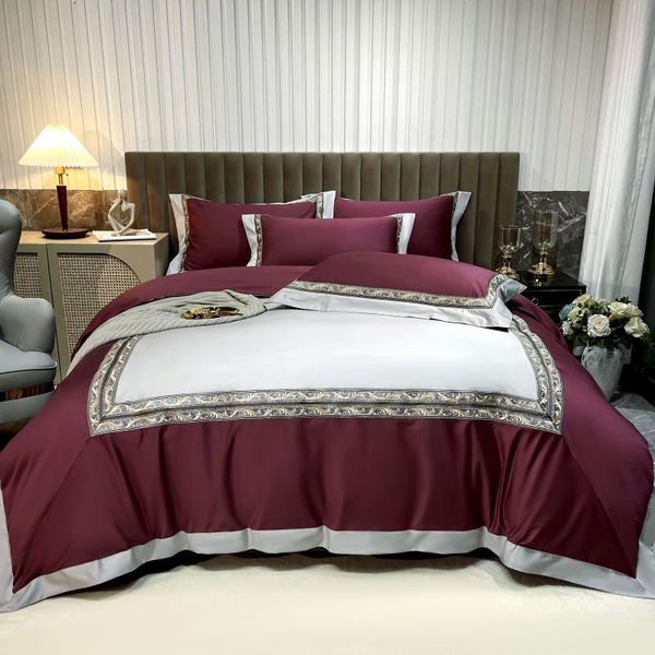 

bedding sets 1400tc egyptian cotton embroidery set duvet cover quilt bed comforter fitted sheet pillowcase