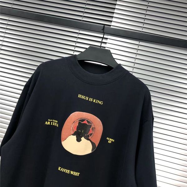 

2021 new foam kanye west t shirt fashion casual 3d digital printing jesus is king t-shirts tees oiih, White;black