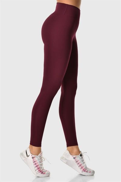 

women's leggings burgundy high waist sport ss-2495, Black