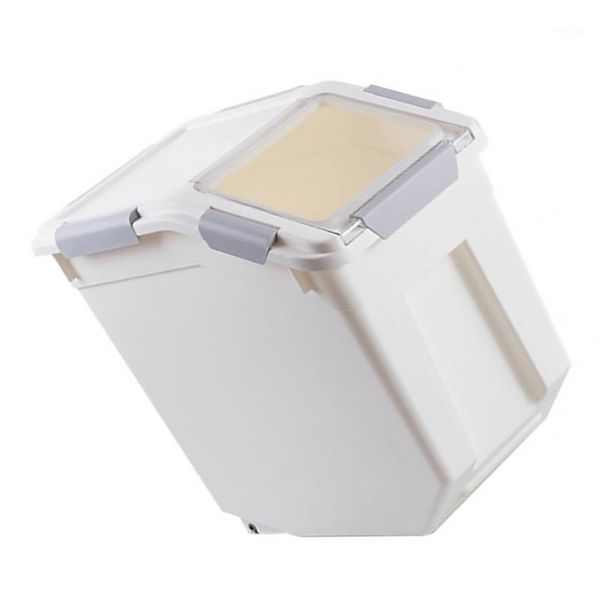 

storage bottles & jars 1 pc rice bucket tank flour with wheel(7.5kg)