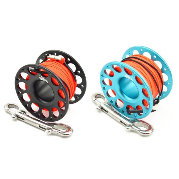

pool & accessories 15m 30m scuba diving spool finger reel for underwater fishing cave dive double ended hook smb equipment