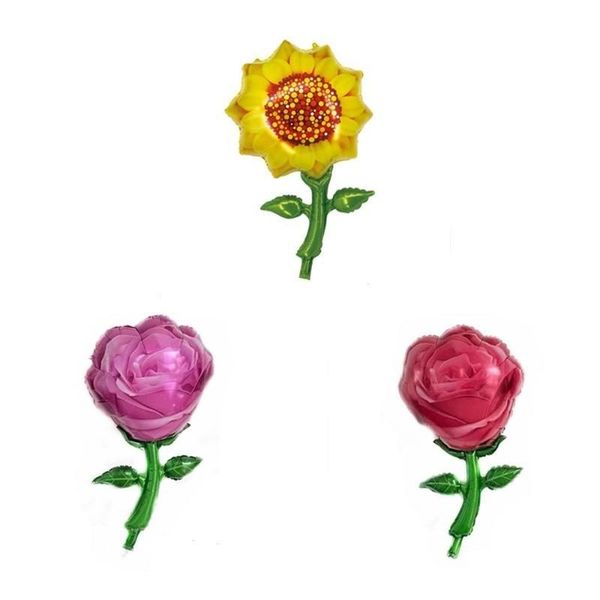 

party decoration rose flower sunflower foil balloons for wedding valentine's day shower kids birthday air globos baby