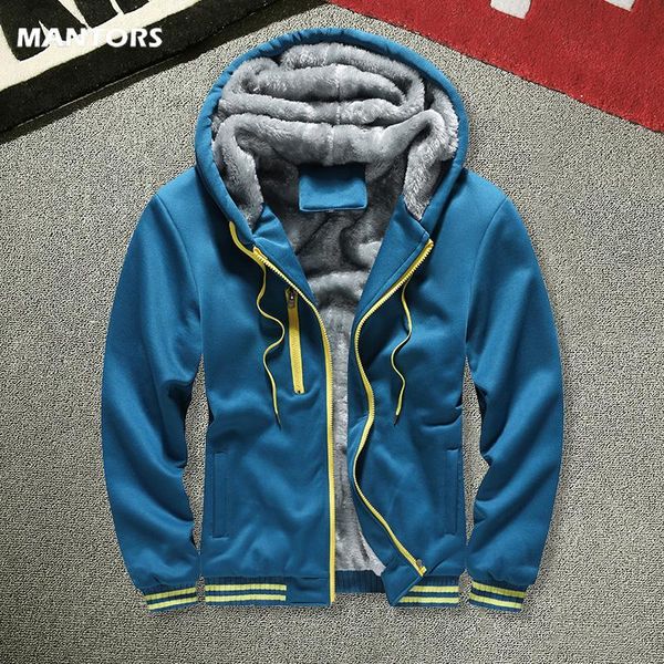 

men's jackets fleece lined men winter thick velvet cardigan coats pure color hooded jacket overcoats 2021 mens hoodie brand clothing, Black;brown