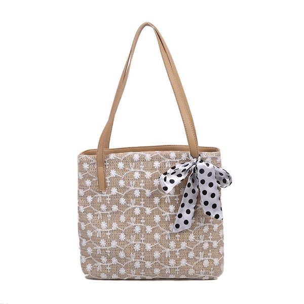 

evening bags fashionable bohemian straw woven bucket bag with small daisy decoration for women fresh shoulder handbag