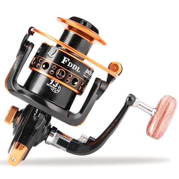 

baitcasting reels ultralight spinning fishing folded rocker arm wooden reel handle 12+1bbs 5.2:1 gear ratio feeder carp accessories
