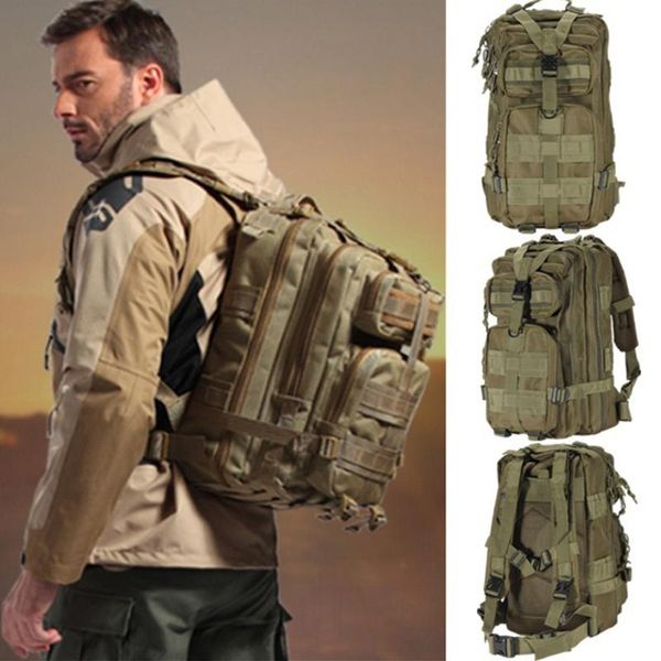 

30l large capacity tactical backpack men army 800d nylon soft sport waterproof insect-proof rucksack hiking camping bag