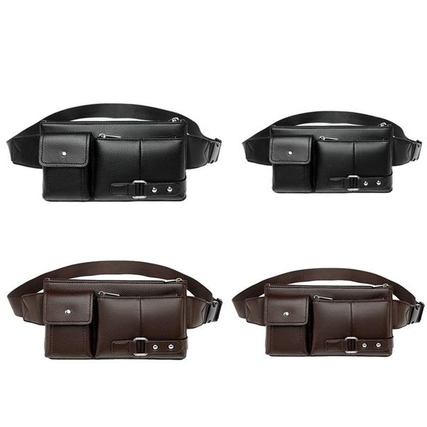 

waist bags lingzhidaishu brand bag men's pu leather chest casual shoulder messenger