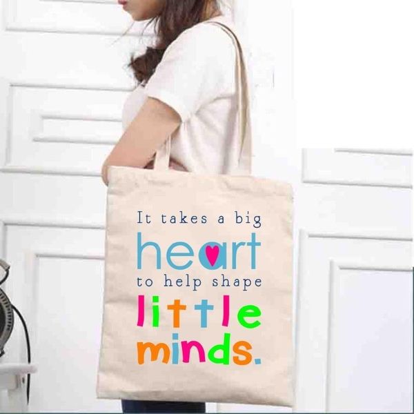 

shopping bags teacher tote gift appreciation travel bag cosmetic handbag with zipper
