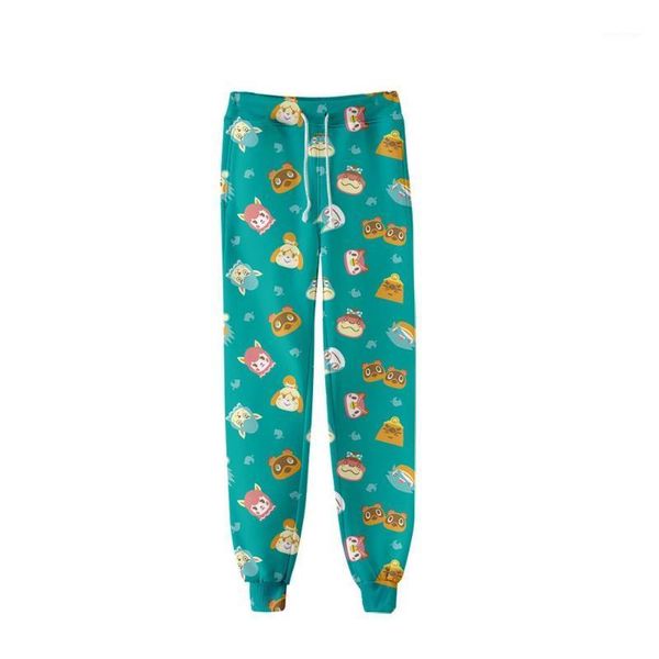 

men's pants cartoon animal crossing fashion printed trousers jogger women/men streetwear long casual sweatpants good quality, Black