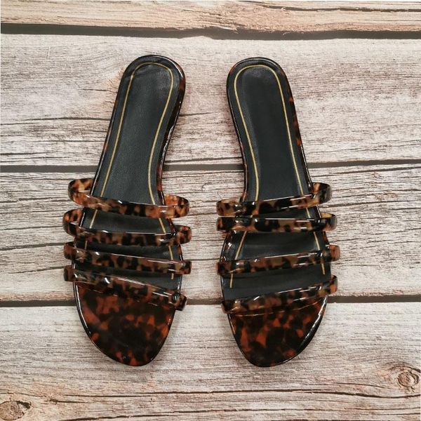 

slippers fashion summer shoes woman outdoor slides brand flat with eva transparent women outside beach leopard ladies, Black
