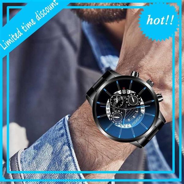 

fashion mens watch quartz classic black wristwatch steel belt luxury calendar business watche gifts for men reloj dropshipping, Slivery;brown