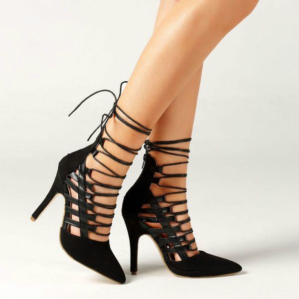 

2021 new arrival women shoes gladiator women sandals ankle strap high heels sandals summer shoes woman sandalias ladies shoesdress shoes, Black