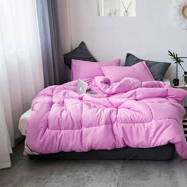 

comforters & sets cotton quilted quilt twin single full queen king size comforter thick blanket plain color