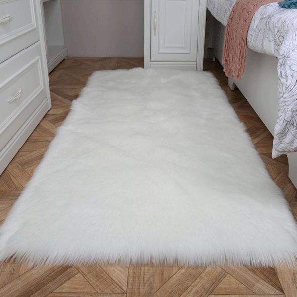 

carpets plush white sheepskin bedroom carpet faux fur rug imitation wool pad long hair bedside mat sofa cushion rugs for living room