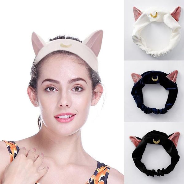 

hair clips & barrettes nice 1 pcs girls casual cartoon elastic headband moon embroidered pattern cat ears band, Golden;silver