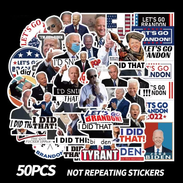 50pcs divertenti Biden Expression Graffiti Stickers Cartoon Car Trunk Helmet Computer adesivi impermeabili