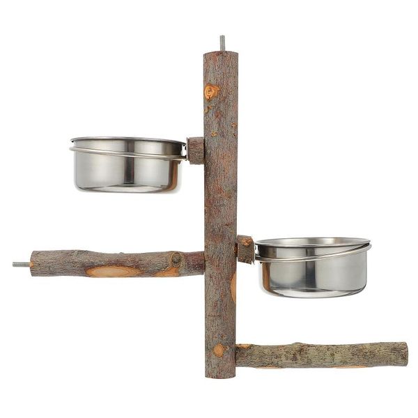 

bowls 1pc parrot perch with bowl bite pet birds cockatiel conure plaything