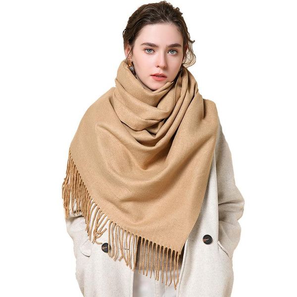 

neck ties scarves for women 2021 luxury cashmere scarf winter warm shawl thick tassel poncho and shawls, Blue;purple