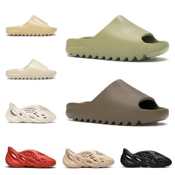 

2021 slipper men women slide bone earth brown desert sand slide resin designer shoes sandals foam runner sesame street
