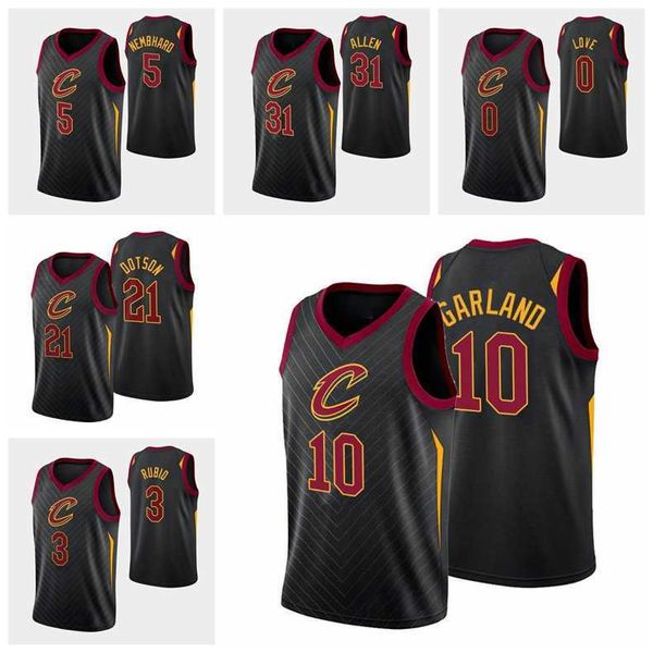 

cleveland men cavaliers's darius garland ricky damyean dotson denzel kevin valentine statement black 2021 basketball swingman jersey