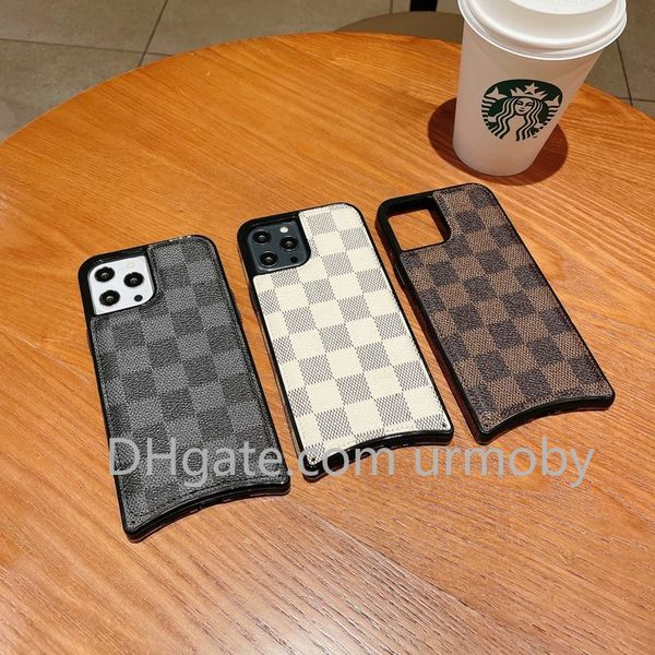 

new 3 colors pu leather print plaid case for iphone 12 pro max 11 xs xr 7 8plus designer protetive cell phone shell