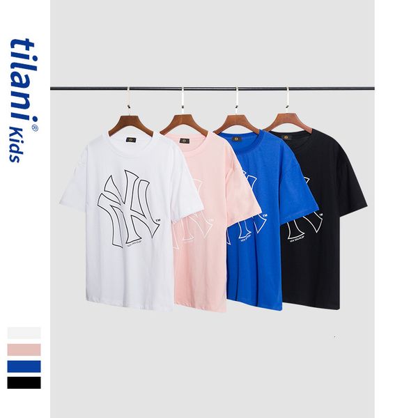 

l2021 brand boys' tilani summer wear fashion and girls' short sleeve middle school children's t-shirt, Black;white