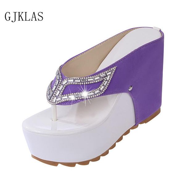 

sandals platform shoes wedge flip flops women summer sandle casual crystal high heels black chunky
