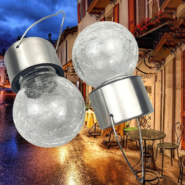 

2021 new cracking scenic point crack ball hanging colorful light decorative solar lamp white/white garden/mix m38p