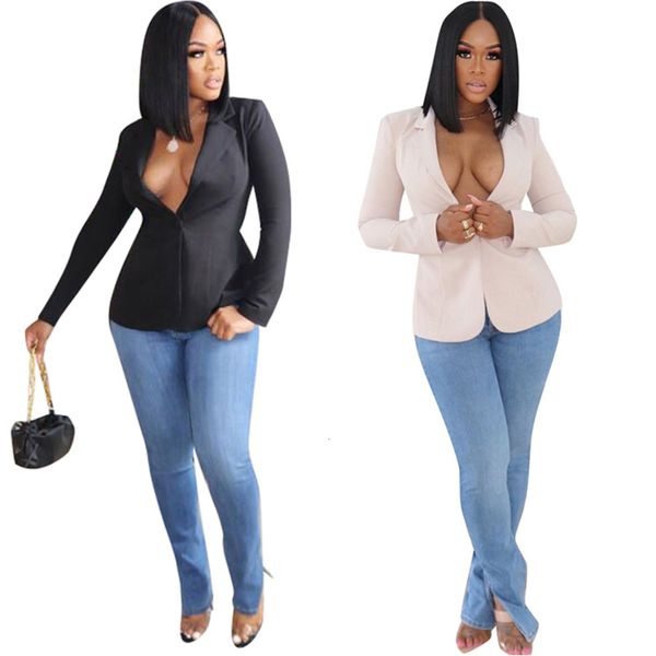 

fashion color drawstring slim suit coat, Black;brown