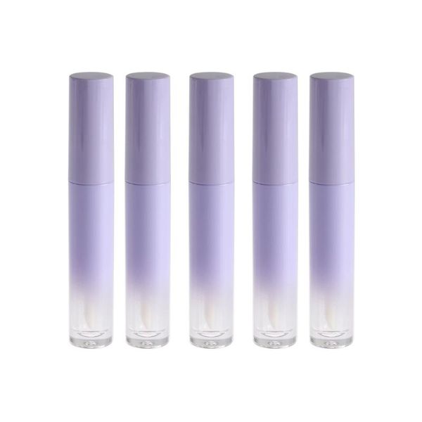 

5pieces plastic cosmetic diy lipstick gradient containers purple empty lip gloss tube