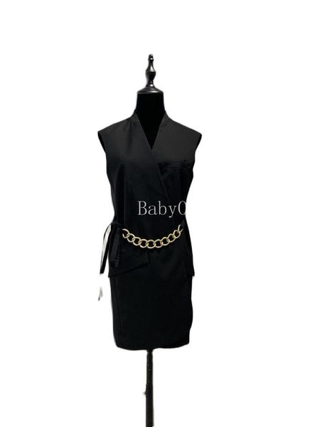 

casual dresses gv 2021 spring and summer style slim body big pocket solid color show thin vest women dress plus size, Black;gray