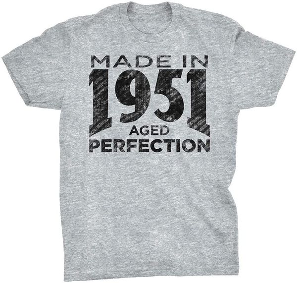 

men's t-shirts 70th birthday gift shirt - made in 1951 aged to perfection birth year, White;black