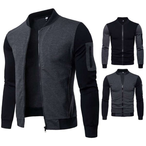

2021 new british style vertical collar sweater men's patchwork color contrast slim fit large size jacket for men ing, Black;brown