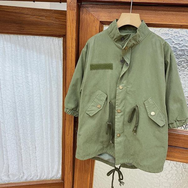 

jackets girls fashion clothes girl autumn korean version of the army green casual jacket coat 3-8 y children all-match windbreaker, Blue;gray