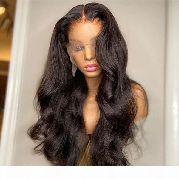

natural wave wig lace front human hair wigs with natural hairline pu silk base wig with baby hair bleached knots for women, Black;brown