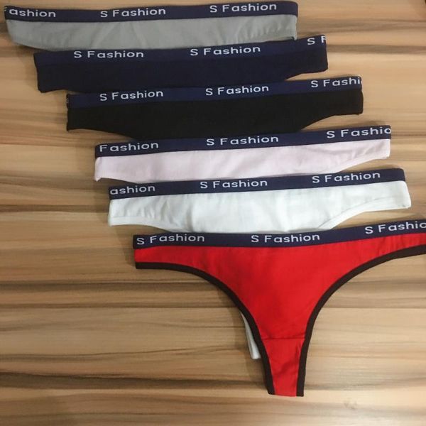 

women's panties cotton g-string thong strings underwear women lingerie panty intimate ladies letter low-rise underpants, Black;pink
