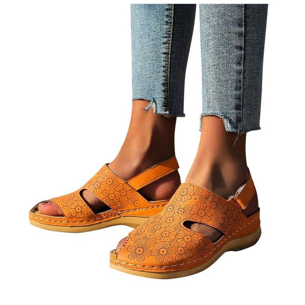 

sandals women's vintage wedge buckle shoes summer casual talon ladies sewing plus size sandalias female #lr3, Black