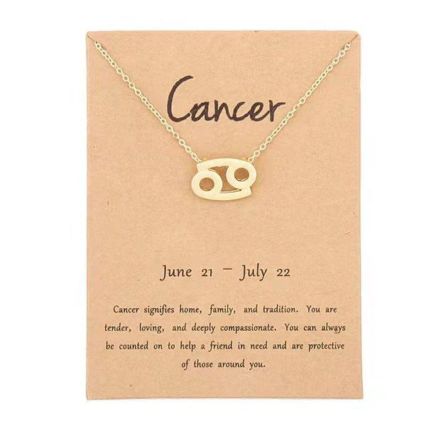 

cool 12 zodiac necklaces with gift card constellation sign pendant silver chains women fashion jewelry in bulk necklace for men holiday gift